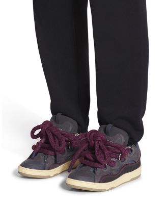  Men&#39;s Curb Sneakers in Leather with Snake Laces