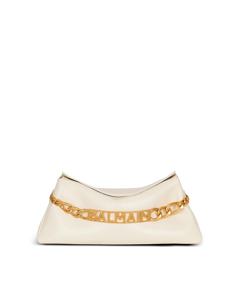 Balmain 1945 Soft Crinkled Leather Clutch