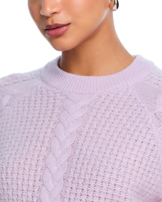 100% Cashmere Basketweave Cable Crewneck Sweater - Exclusive