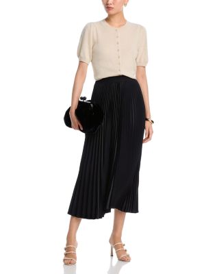 100% Cashmere Short Puff Sleeve Cardigan - Exclusive