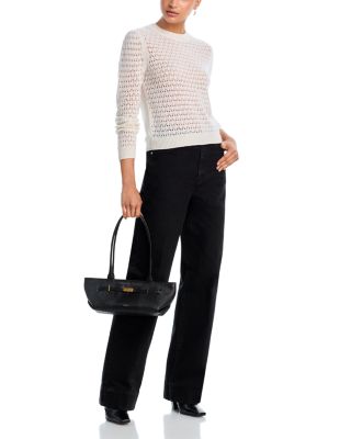 100% Cashmere Openwork Crewneck Sweater - Exclusive