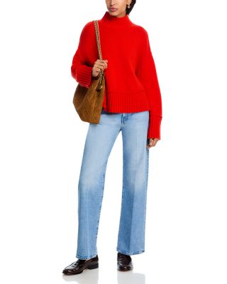 100% Cashmere Boxy Mock Neck Sweater - Exclusive