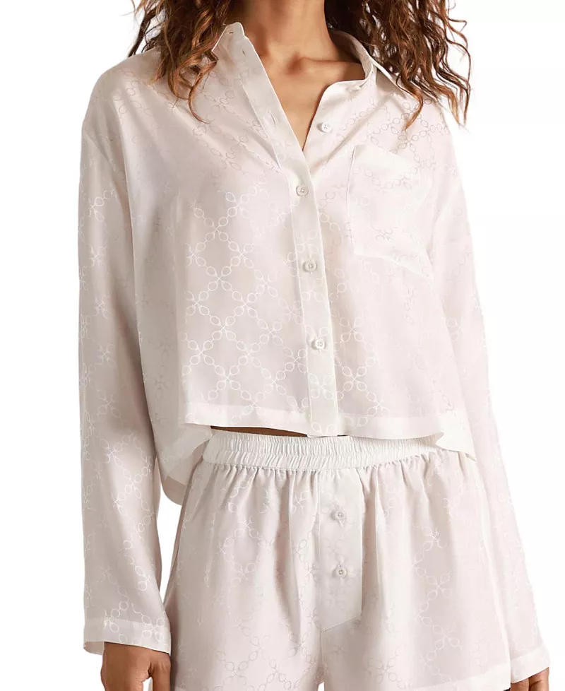 Kiki De Montparnasse Handcuff Jacquard Cropped Ls Shirt