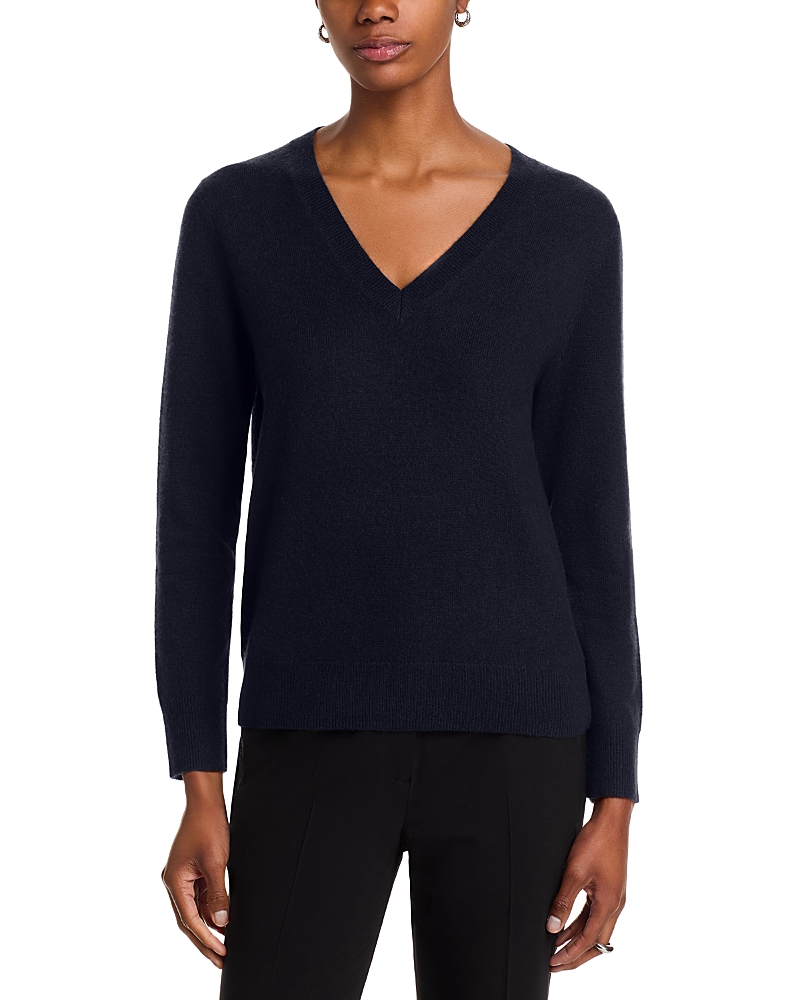 C By Bloomingdale's Cashmere Cashmere V Neck Sweater - Exclusive In Blue