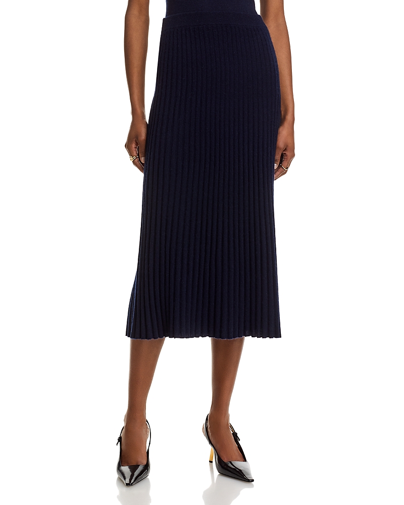 C By Bloomingdale's Cashmere Cashmere Ribbed Midi Skirt - Exclusive In Blue