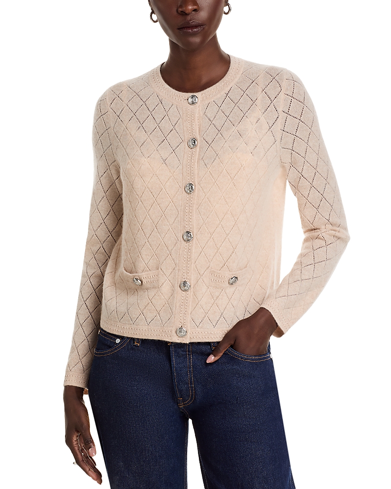 C By Bloomingdale's Cashmere Cashmere Crewneck Cardigan Sweater - Exclusive In Brown