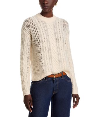 100% Cashmere Multi Cable Drop Shoulder Sweater - Exclusive