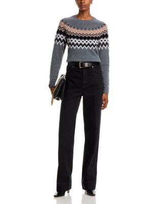 100% Cashmere Fairisle Crewneck Sweater - Exclusive