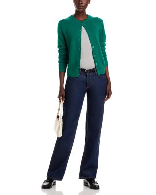 100% Cashmere Crewneck Cardigan Sweater - Exclusive