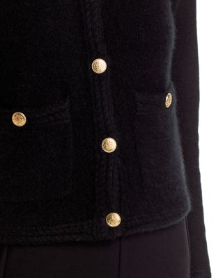 100% Cashmere Chevron Trim Cardigan - Exclusive