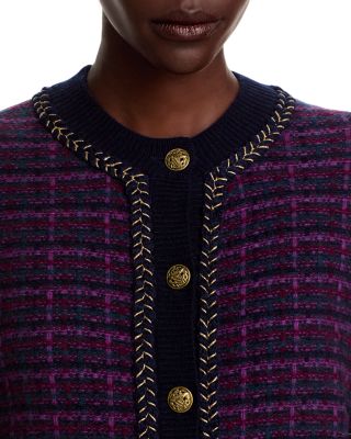 100% Cashmere Tweed Crewneck Cardigan - Exclusive