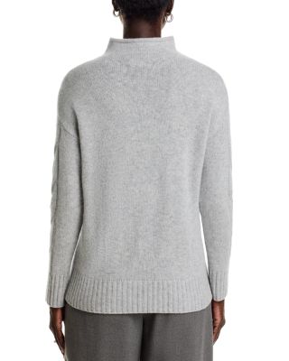 100% Cashmere Mock Neck Cable Sweater - Exclusive