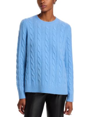 100% Cashmere Cable Knit Crewneck Sweater - Exclusive
