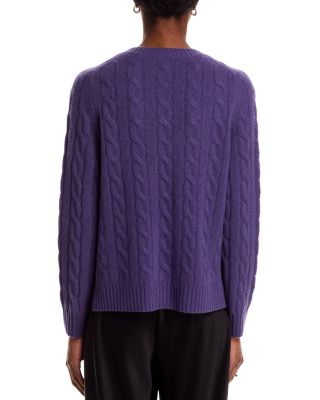 100% Cashmere Cable Knit Crewneck Sweater - Exclusive