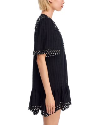 Studded Pintuck Mini Dress - Exclusive