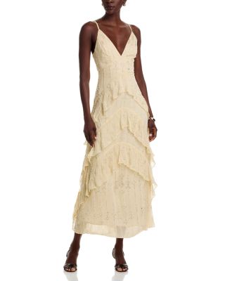 AQUA - Embellished V Neck Cami Gown - Exclusive