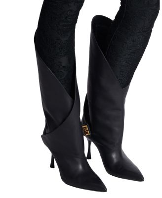 Women's Twist Heeled Leather Boots