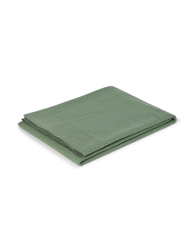 Piglet In Bed Linen Blend Flat Sheet, Full In Green