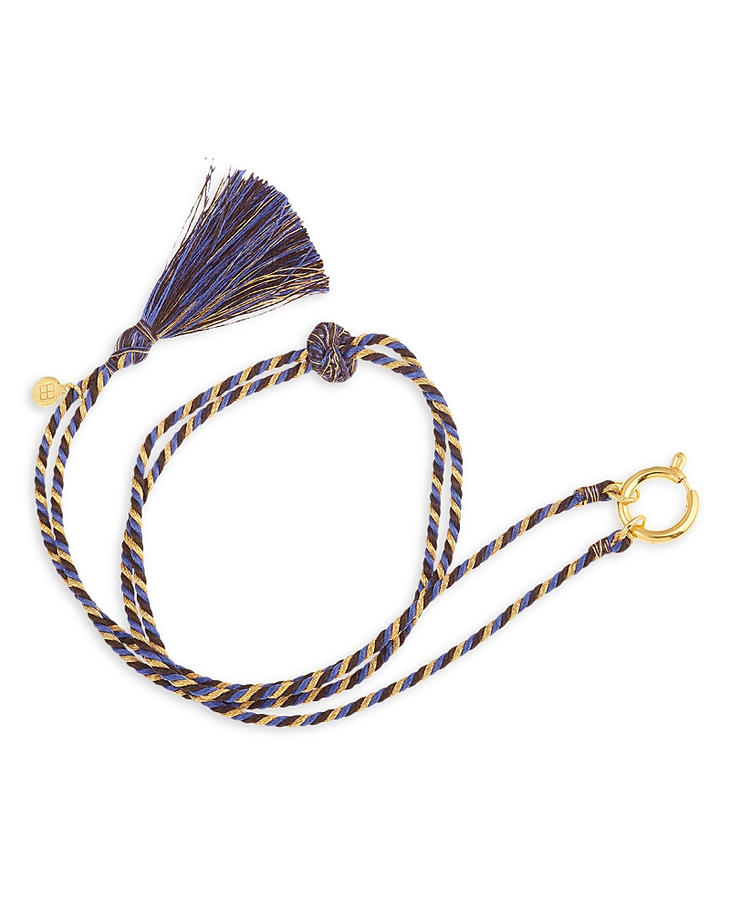 Caroline De Benoist Adjustable Silk Cord Tassel Pendant Necklace, 25.6