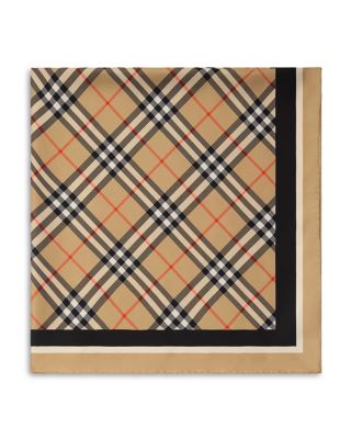 Check Silk Square Scarf