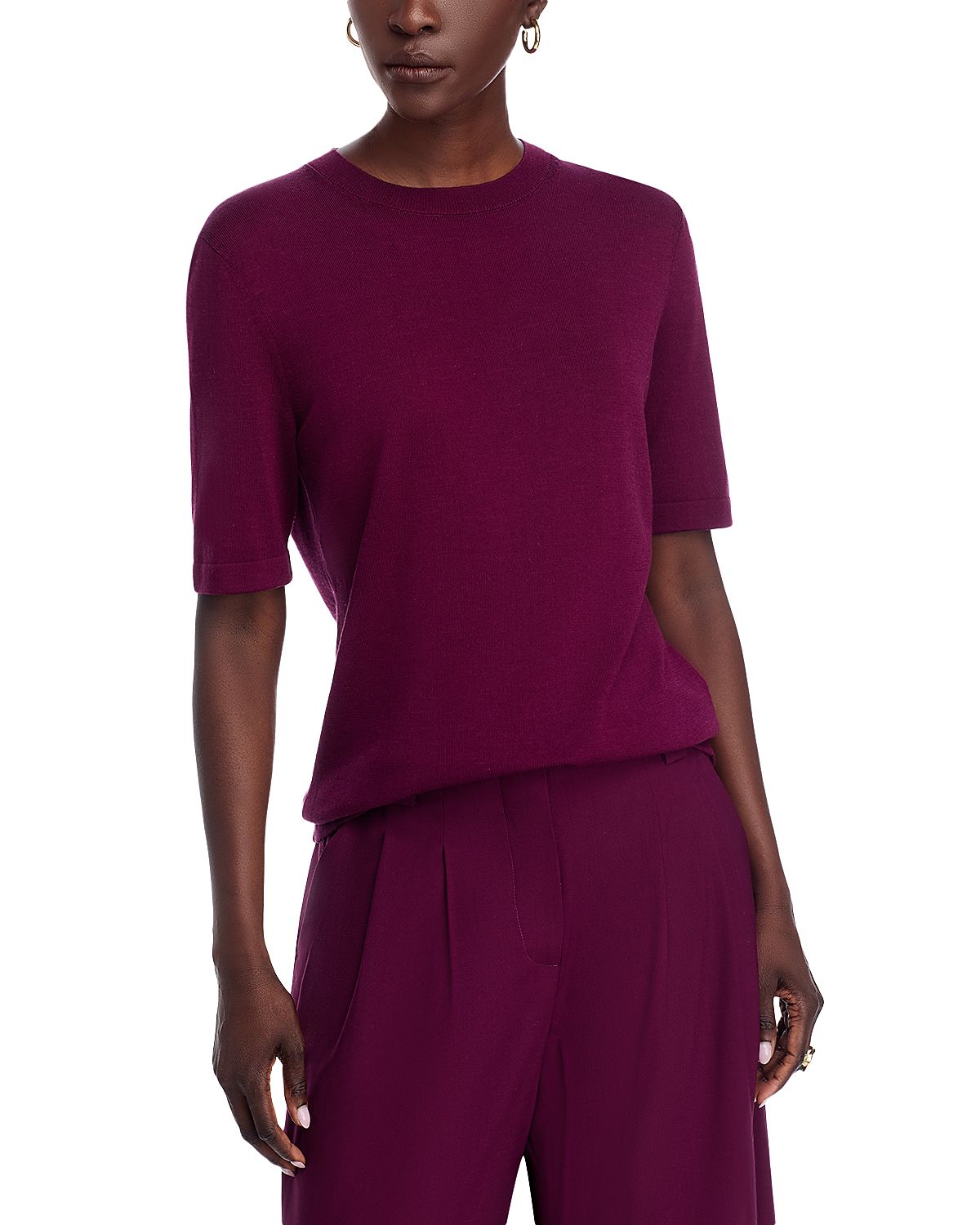 Lafayette 148 New York Elbow Sleeve Crewneck Sweater