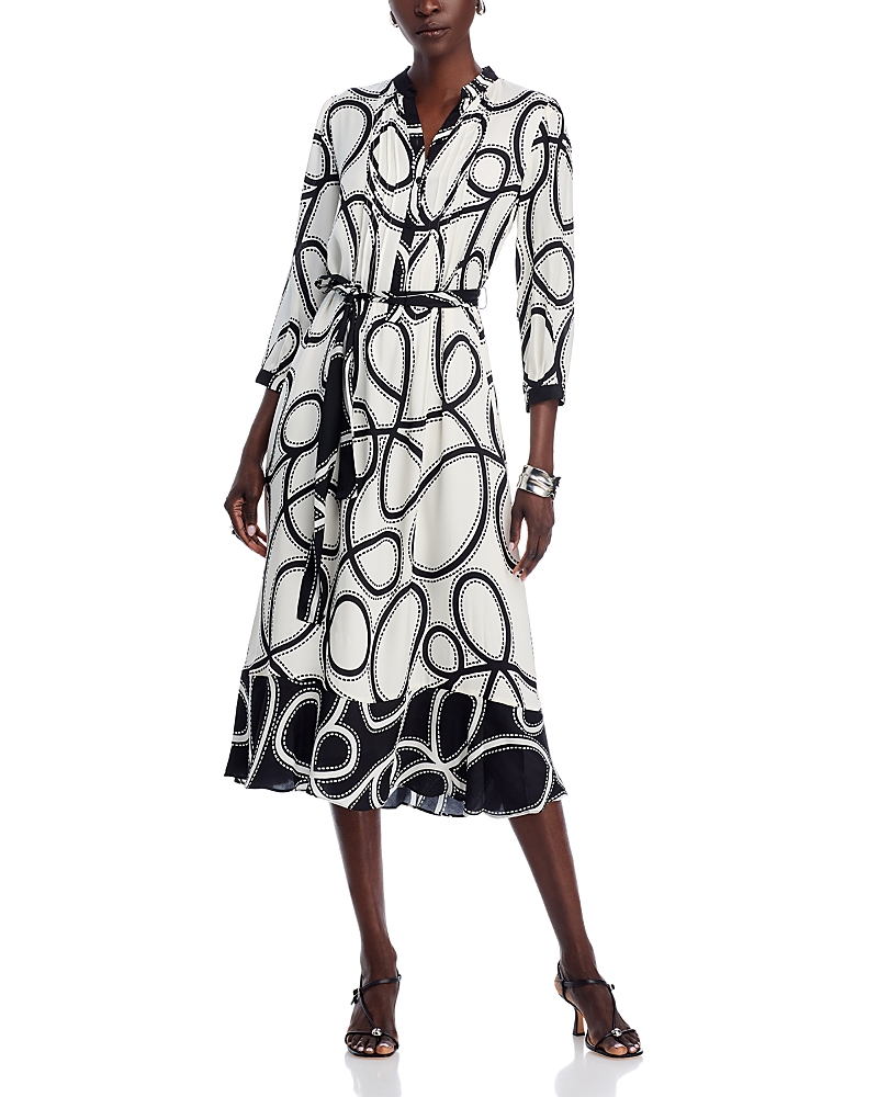 Elie Tahari The Mila Dotted Midi Dress