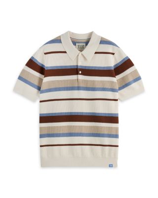 Regular Fit Striped Knit Polo