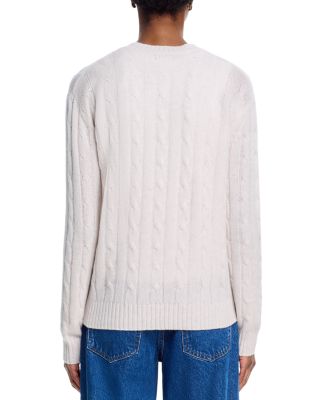 100% Cashmere Cable Knit Crewneck Sweater - Exclusive