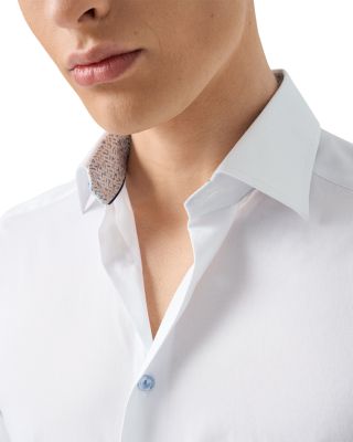 Contemporary Fit Twill Shirt with Geometric Details