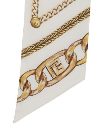  Printed Silk Bandana with Chains Pattern