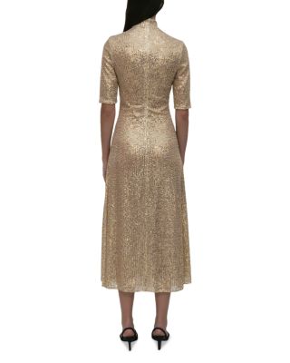 Zip Up Midi Turtleneck Dress