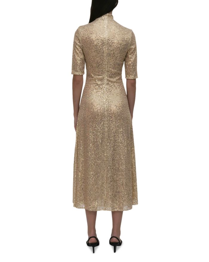 Zip Up Midi Turtleneck Dress