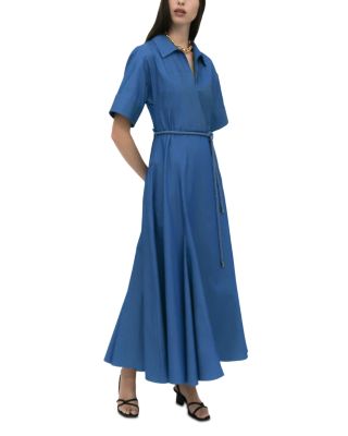 Slit Front Caftan Shirt Dress