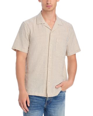 Regular Fit Striped Camp Shirt