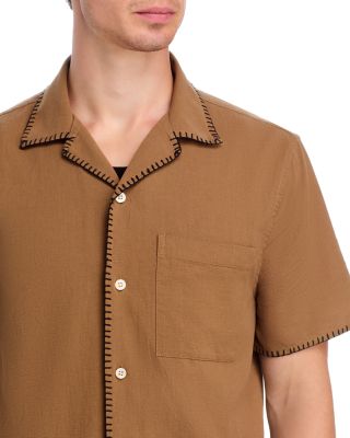 Relaxed Fit Stitch Trim Camp Shirt 