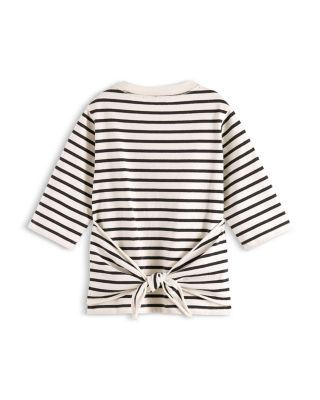 Girls' Breton Striped Tie Back Tee - Little Kid, Big Kid