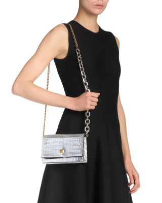 Small Skull Leather Crossbody Bag