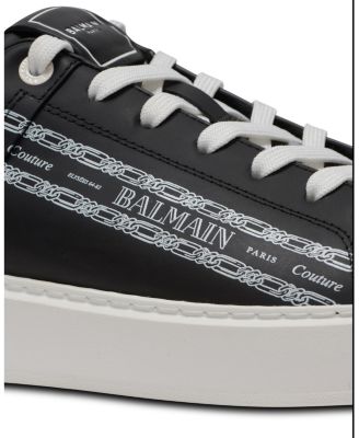  Men's B-Court Printed Calfskin Trainers Sneakers