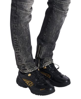  Men's Cosmic Dust Glazed Leather Trainers