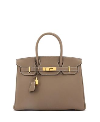 Pre-Owned HERMÈS - Birkin 30 Handbag Grey Maurice with Gold Hardware