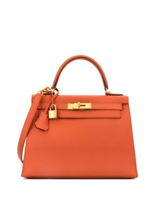Pre-Owned HERMÈS - Kelly 28 Handbag Orange Epsom with Gold Hardware