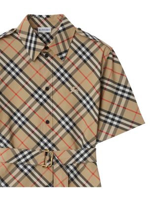 Check Cotton Shirt Dress