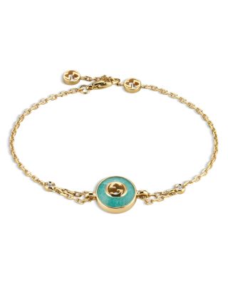 18K Yellow Gold Diamonds & Amazonite Interlocking Bracelet