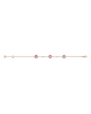 18K Pink Gold Diamond & Pink Opal Interlocking Bracelet
