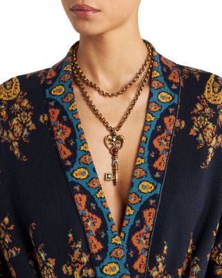 Printed Knitwear Belted Cardigan