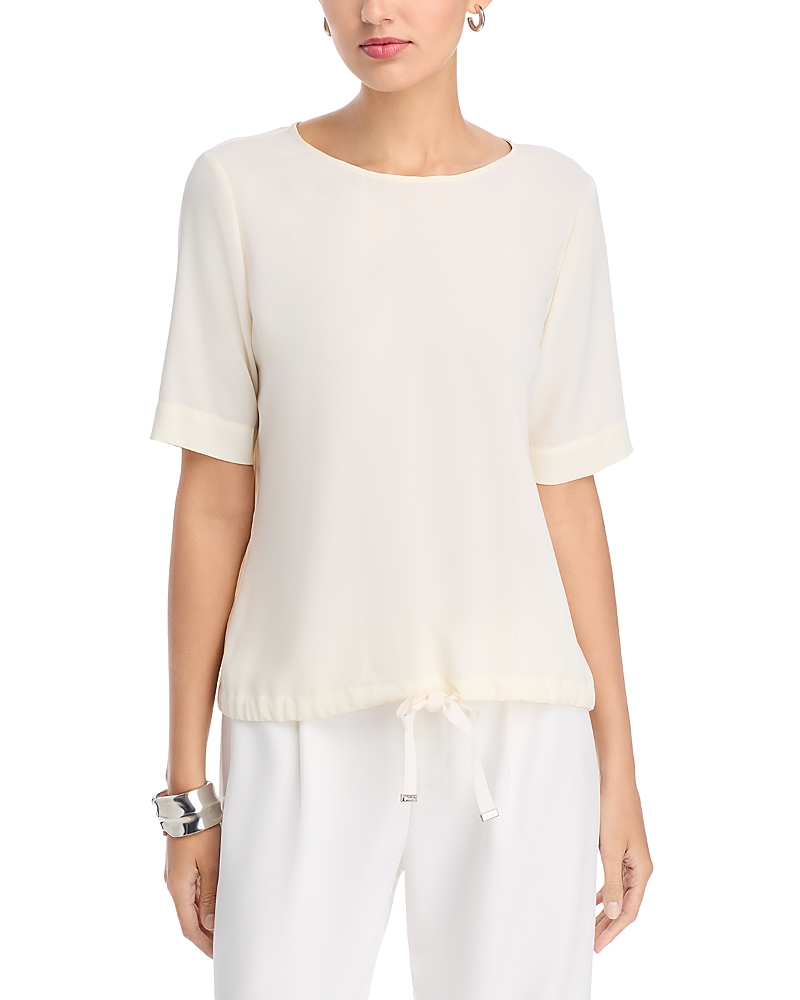 Herno Crewneck Short Sleeves Round Neck Button Embellishments In White