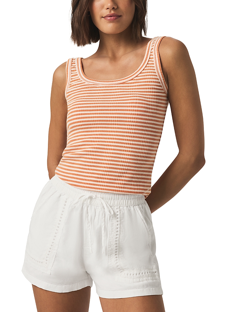 Splendid Lina Stripe Rib Cotton Blend Tank In White