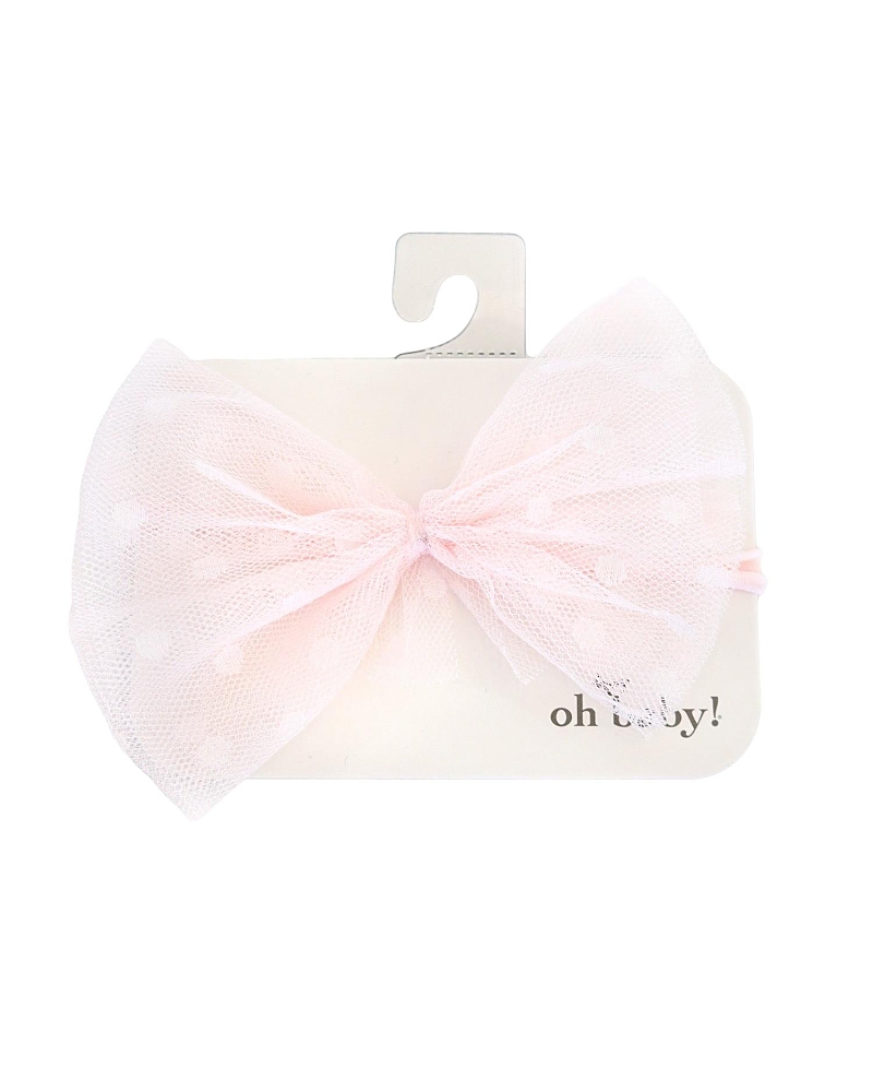 OH BABY OH BABY! GIRLS' HEADBAND - DOTTED MESH BOW - BABY