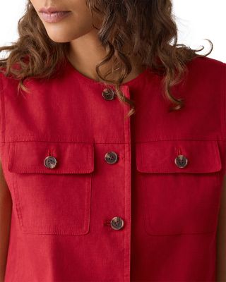 Fitted Sleeveless Linen Vest