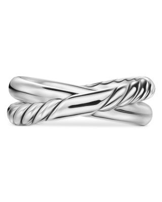 Crossover Two Row Ring in Sterling Silver, 7.4mm